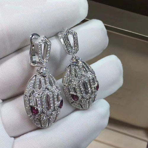Bvlgari SERPENTI PINK DIAMOND EARRINGS