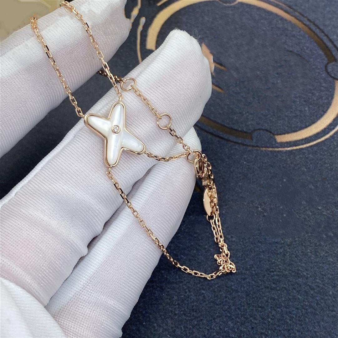CHAUMET JEUX BRACELET WHITE MOP PINK GOLD 1 DIAMOND